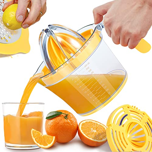 ChefVille Manual Citrus Juicer, 21oz, Stainless Steel, Portable