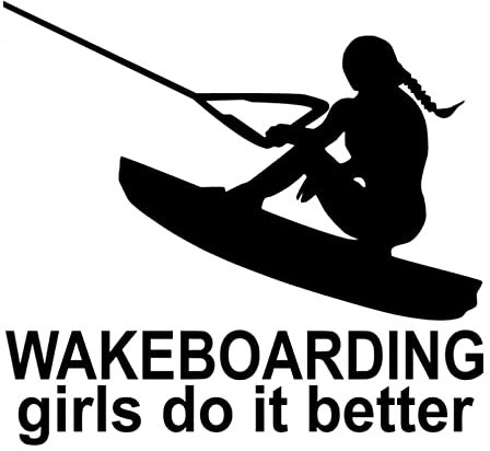 MACMRD Auto Aufkleber 16,5 cm * 15,2 cm Wakeboarden Mädchen Machen Es Besser Lustiges Mädchen Bootfahren Vinyl Aufkleber Auto Aufkleber Schwarz Splitter