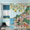 TORYVERESS Italien-Stadt-Positano-Gemälde-Duschvorhang, Polyester, Badezimmer-Vorhänge mit Haken, Morandi-Stil, abstrakt, bunt, dekorativ, luxuriös, wasserdichter Stoff für Bad, 244 x 200 cm