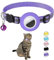 Hepplly Reflektierende Airtag Katzenhalsband mit Glocke und Airtag Halter, kompatibel mit Airtag, Katzenhalsband mit zerbrechlicher Sicherheitsschnalle für Kätzchen, Katze（Lila）