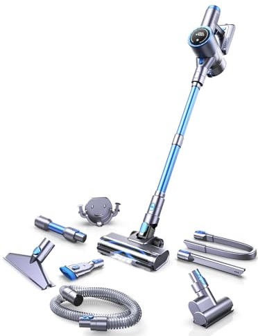 Greenote GSC60 Akku Staubsauger 33000Pa, Kabelloser Beutelloser Staubsauger mit Touchscreen, Bis zu 40 Min Laufzeit, 10 in 1 Ultraleiser Akkusauger Kabellos für Hartböden Teppich Tierhaare