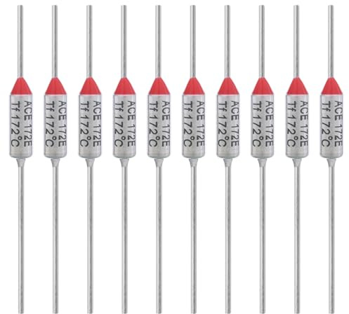 ALLECIN 10 Piezas Fusible Térmico 172 Grados 10A 250V AEC172E 172℃ Fusibles Térmicos de Corte