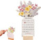 Schreibtischkalender Tischkalender 2024 Bloomy Flowers Blumen Stehkalender mit Blühend Blumen Kreativ Vasenform 3D Mini Kalender 2024 Neujahrs-Monatskalender Planer Büro Heim Deko Geschenk (B)