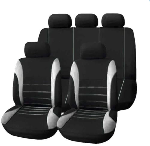 KizmiQ 9 Pcs Car Seat Cover Sets for Dacia Duster 2018-2023 Polyester Washable fabric Non-Slip Durable Full Surround 5-seater Seats Protector,C