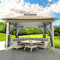 Hoteel Faltpavillon 3x3 Wasserdicht Stabil Winterfest, Garten Pavillon partyzelt mit 4 Seitenteilen und 4 Sandsäcke, Party Pavillon Gartenzelt Partyzelt