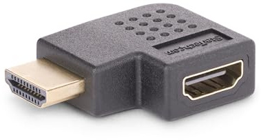 StarTech HDMI Winkeladapter 90 Grad, 4K 60Hz, Stecker/Buchse, Schwarz | Port Saver, Verlängerung, Bidirektional, HDR10, ARC, 18Gbps, Vergoldete Kontakte