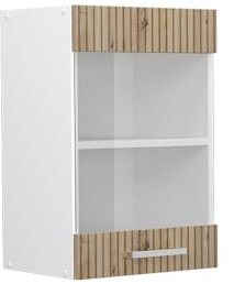 Vicco Küchenglasschrank R-Line, Glashängeschrank, Artisan-Eiche/Weiß, 40 cm