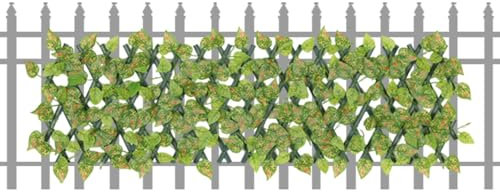 Erweiterbarer Sichtschutzzaun, Efeuzaun-Sichtschutz - Einziehbare künstliche Hecke für den Garten - Wanddekoration, erweiterbarer Sichtschutzzaun, künstliche Zaunelemente für Wohnzimmer