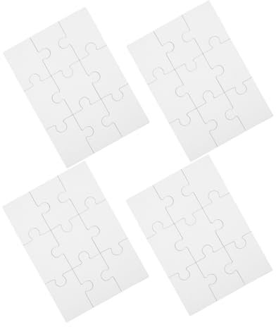 KOMBIUDA 4 Sheets Wooden Puzzle Sublimation Transfer Puzzle Blank Jigsaw Puzzles Wooden Blank Puzzle Cognitive Plaything DIY Supply Sublimation Puzzles Jigsaw Sublimation Toy Blank Puzzles