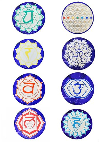 FMTY 8pcs Crystal Singing Bowls Mat, Round singing bowls Mat Washable healing bowl cusion, Non-Slip Floor Mat Suitable for Sound Bowl Set, 9.5Round (9.5)