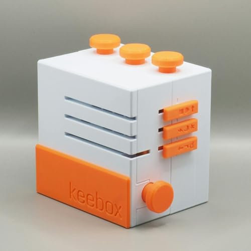 Keebox Orange - Schwierigkeitsgrad 3/5 - 3D gedruckt - Sequentielle Entdeckung Puzzle Box