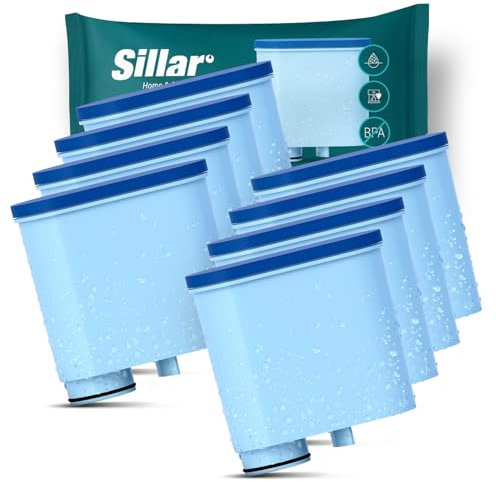 Sillar Set di 8 Filtro Acqua per Macchinae da Caffè, Filtro Acqua Anticalcare Compatibile con AquaClean CA6903/10 CA6903/22 CA6903 CA6903/01 Aquaclean Filtro Acqua