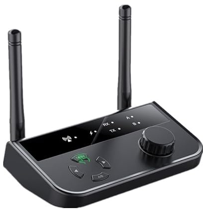 Bluetooth Audio Adapter, Bluetooth Receiver 5.3, 2 in 1 Bluetooth Transmitter Empfänger für Stereoanlage, Doppelte Kopplung Bluetooth Splitter, mit RCA/AUX Kabel für TV Laptop Kopfhörer