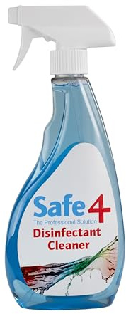 Safe4 Professional Surface Disinfectant Ready to Use - Enhanced Formulation,UK Manufactured,for Effective Virus & Bacteria Protection (500ml,Pack of 1,Freshmint)