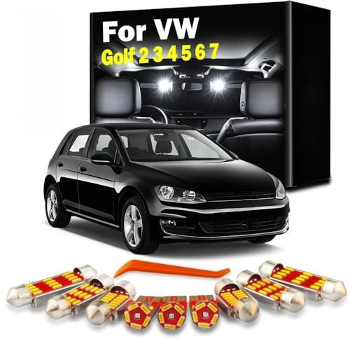 BRDCVGQP LED Interior Map Dome Light Kit, For Volkswagen VW GOLF 2 3 4 5 6 7 MK2 MK3 MK4 MK5 MK6 MK7 Car Number Plate Bulbs