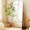LunaMirror Grand miroir mural surdimensionné sur pied pour chambre à coucher, salon et couloir, cadre en aluminium noir, 192 x 85 cm