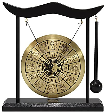 Mini carillon à vent de table avec maillet pour décoration d'intérieur, cadeau de pendaison de crémaillère – Douze zodiaque chinois