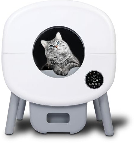 ELFIL Automatische Katzenstreu Toilette Selbstreinigend – Intelligente Katzentoilette mit App Steuerung, Geruchsentfernung & Sicherheitssensor – Großes elektrisches Katzenklo für den Innenbereich