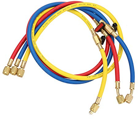 R410A - Tubo flessibile per aria condizionata e refrigerante con valvole di intercettazione, lunghezza 50, 1, 27 m, per HVAC e manutenzione CA dell'auto, pressione di esercizio 800 PSI, 4000