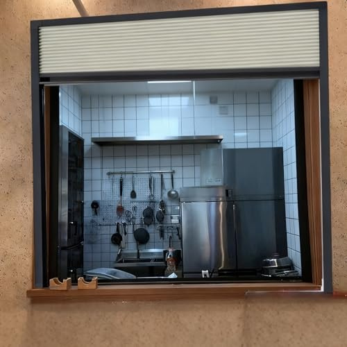 Jievmrs Falttür Einziehbare Küchendurchladetür, Innenliegende Akkordeon-Falttür mit Schiene, Schiebetüren aus Vliesstoff für Abstellräume/Raumteiler(60x80cm/24x31in)