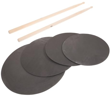 Übungspad für Schlagzeug 1 Satz, Tragbar und Leise für Drummer | Holz und Schaum, Schwarz, Realistische Rückfederung, für Snare Drum, Zuhause und Backstage