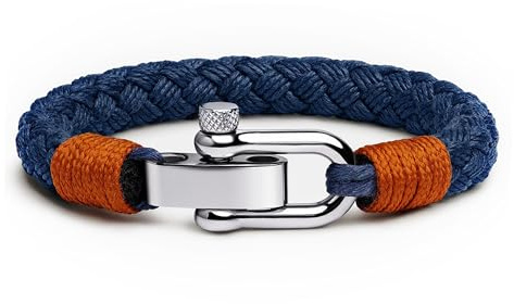 Uniqal | Segeltau Armband Herren & Damen | Maritimes Armband mit Edelstahlschäkel | Robust & Wasserfest, Geschenk für Sie & Ihn | Nautisch bracelet