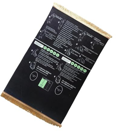 Holdes Gebetsteppich, weich, geführt, zweisprachig, lehrreich, 50 x 90 cm – Gebetsteppich Schritt für Schritt | für Erwachsene, Anfänger, Haus, Reise, Schule, , Eingang Urlaub
