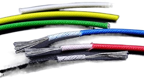 cable eléctrico, Cable trenzado de fibra vidrio y silicona cobre 2 metros, 300 V/500 V, °C, multicolor, varios tamaños(Yellow,10mm2)