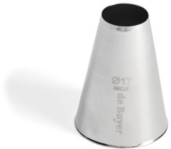 De Buyer - Douille en inox unie - Diamètre 1,7 cm - En Inox, Idéale pour Décorer, Garnir et Remplir, Sans Soudure pour Hygiène Parfaite, S'Adapte aux Poches Pâtissières, Argent