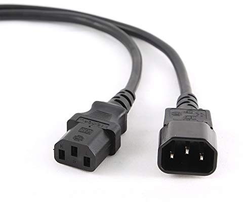 Gembird PC-189-VDE-5M - Cable de extensión de alimentación Aprobado por VDE (C13 Macho a C13 Hembra, 5 m)