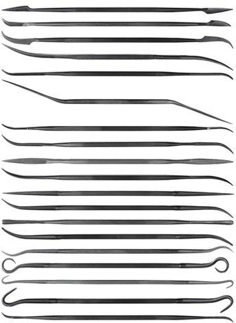 PFERD 014974 Riffler Dateien/Raspeln, Präzisionsfeilen, Serie 911P, 2 Hieb, 150mm x 2.3mm, 12 Stück