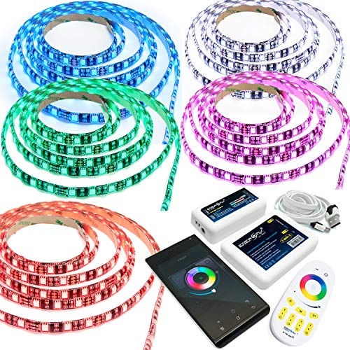 LED RGB Strip - 60 LED pro Meter inklusive W-LAN SET Weiß 5 Meter
