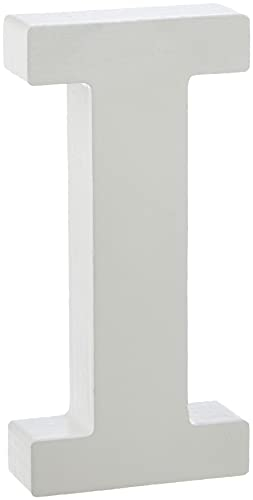 Rayher 62660000 MDF- Buchstabe I, weiß, 11 cm, Stärke 2 cm, 3D-Buchstaben Holz, Holz-Buchstaben groß