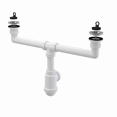 Vidage d'évier pour l’évier 2 cuves – grilles de siphons inox