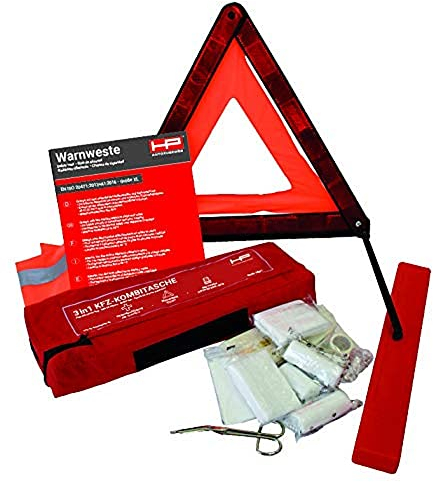 HP-Autozubehör 10037 KFZ-Erste Hilfe Kombitasche 3 in 1 - Mindesthaltbarkeit mindestens 4 Jahre