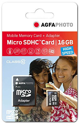 AgfaPhoto Carte mémoire microSDHC - 10580 - Capacité 16GB - Noir
