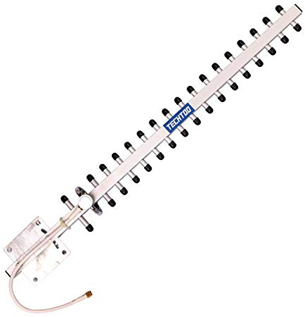 TECHTOO® WiFi 2,4 GHz 18 dBi Hohe Verstärkung Yagi Richtantenne Booster mit RP-SMA Anschluss für drahtloses Netzwerk Router Reapter/USB Adapter/Verlängerung/PCI-Karte Netzwerk IP Kamera