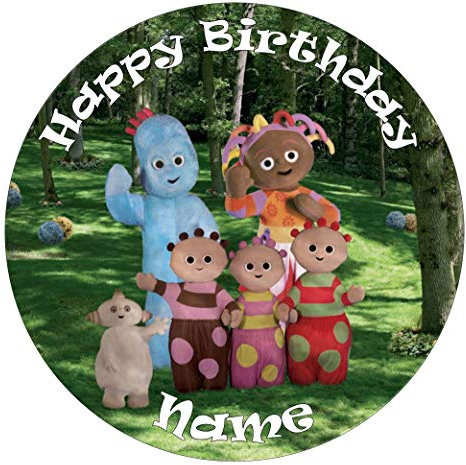 in The Night Garden Edible Icing Cake Topper 7.5inch Precut Personalised (Round)