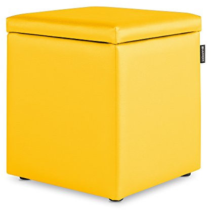 Happers Hocker mit Stauraum aus Kunstleder Gelb für das Wohnzimmer oder Schlafzimmer