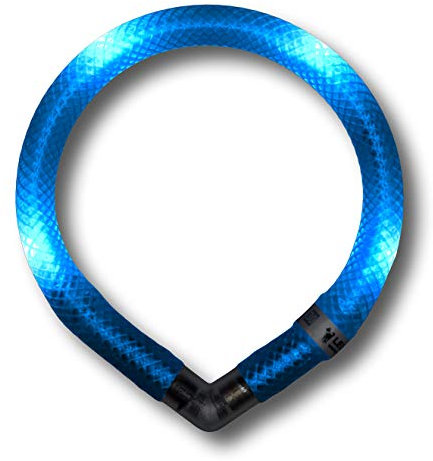 LEUCHTIE® Mini Leuchthalsband Hund batteriebetrieben, wasserdichtes LED Halsband, Leuchtband für Hunde 50 h Leuchtdauer, enorm hell für kleine Hunde, eisblau Größe 30