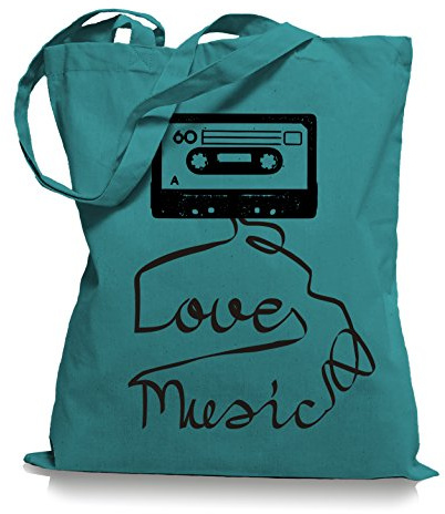 Ma2ca® Loves Music - Jutebeutel Stoffbeutel Tragetasche/Bag WM101