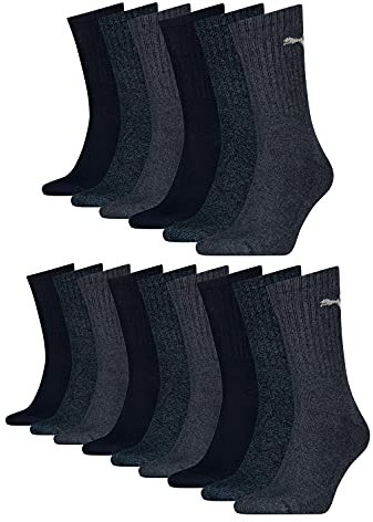 PUMA - Unisexe Chaussettes de Sport 3 Pack, 35-38, Blanc, 321 - Bleu Marine, 43-46