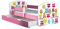 Kinderbett Jugendbett mit einer Schublade und Matratze Rausfallschutz Rosa 70 x 140 80 x 160 80 x 180 ACMA II (31 Eule, 70 x 140 cm + Bettkasten)