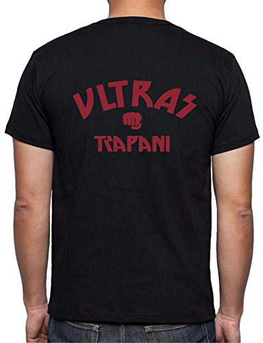 Tipolitografia Ghisleri Maglietta Nera Retro Ultras Trapani Replica Uomo, Donna, Bambino Tifosi Calcio