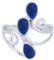 mantraroma Ring Damen Silber 925 Lapis Lazuli Edelstein blau ausgefallen verspielt