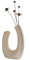 Cratone Vase Beige Keramik Moderne Kunst Vase U-Form Keramik Donut Vase Abstraktion Blumen Vase Dekoration Nordic Modern Style Blumenvasen Topf für Blumen Wohnzimmer Büro Home Dekoration