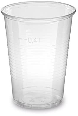 LogiPack GeRo Trinkbecher Made in Germany | Eichstrich 0,4l | Bierbecher Plastikbecher Einwegbecher aus Kunststoff PP (Polypropylen), Transparent klar | Ausschankbecher (200)
