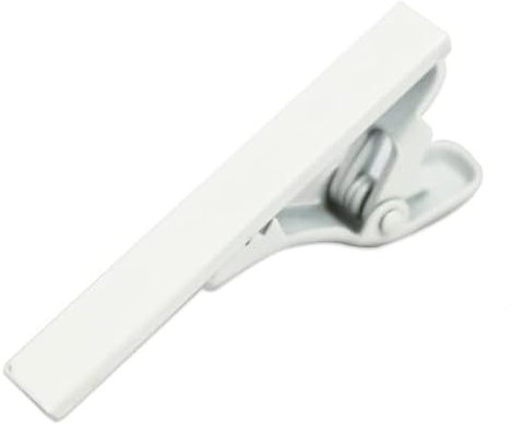 Pince cravate slim blanche, finitions main