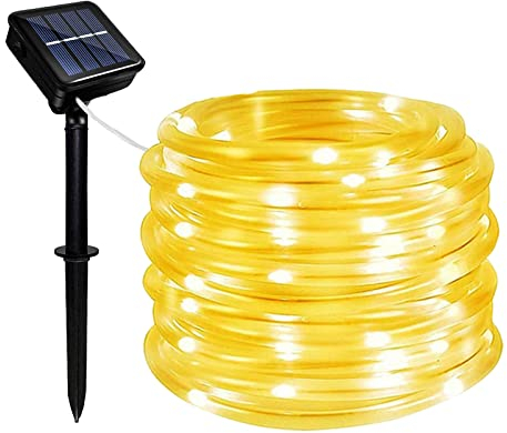 Micacorn Solare Tubo Luminoso, Solare Impermeabili Tubo Luci 12 Metro 8 Modalità 100 LED Luci Tubo Solari Esterno per Piscina Giardini Nozze Decorazioni Natalizie Feste