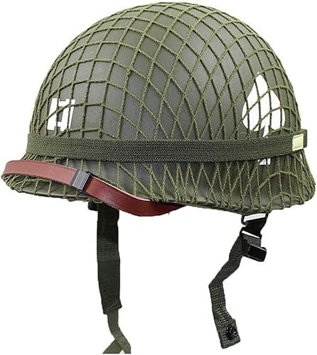 REMEK WWII Classic M1 Steel Helmet, Amerikanischer M1 Stahlhelm Aus Dem Zweiten Weltkrieg Repl Replik-Helm Mit Lederfutter Militärische Ausrüstung Aus Dem Zweiten Weltkrieg